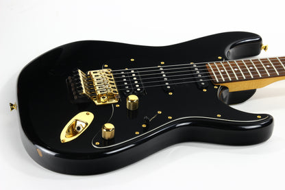 1989 Fender Japan Stratocaster STR-70 Super Strat MIJ Black w/ Gold Hardware -- Floyd Rose EX Trem, HSS, AMAZING PLAYER! ultra