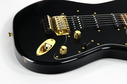 1989 Fender Japan Stratocaster STR-70 Super Strat MIJ Black w/ Gold Hardware -- Floyd Rose EX Trem, HSS, AMAZING PLAYER! ultra