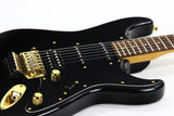 1989 Fender Japan Stratocaster STR-70 Super Strat MIJ Black w/ Gold Hardware -- Floyd Rose EX Trem, HSS, AMAZING PLAYER! ultra