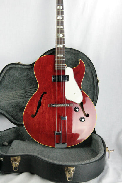 1968 Epiphone Sorrento CHERRY w/ White Guard! Mini-Humbucker Gibson-Made! E452TC es-125