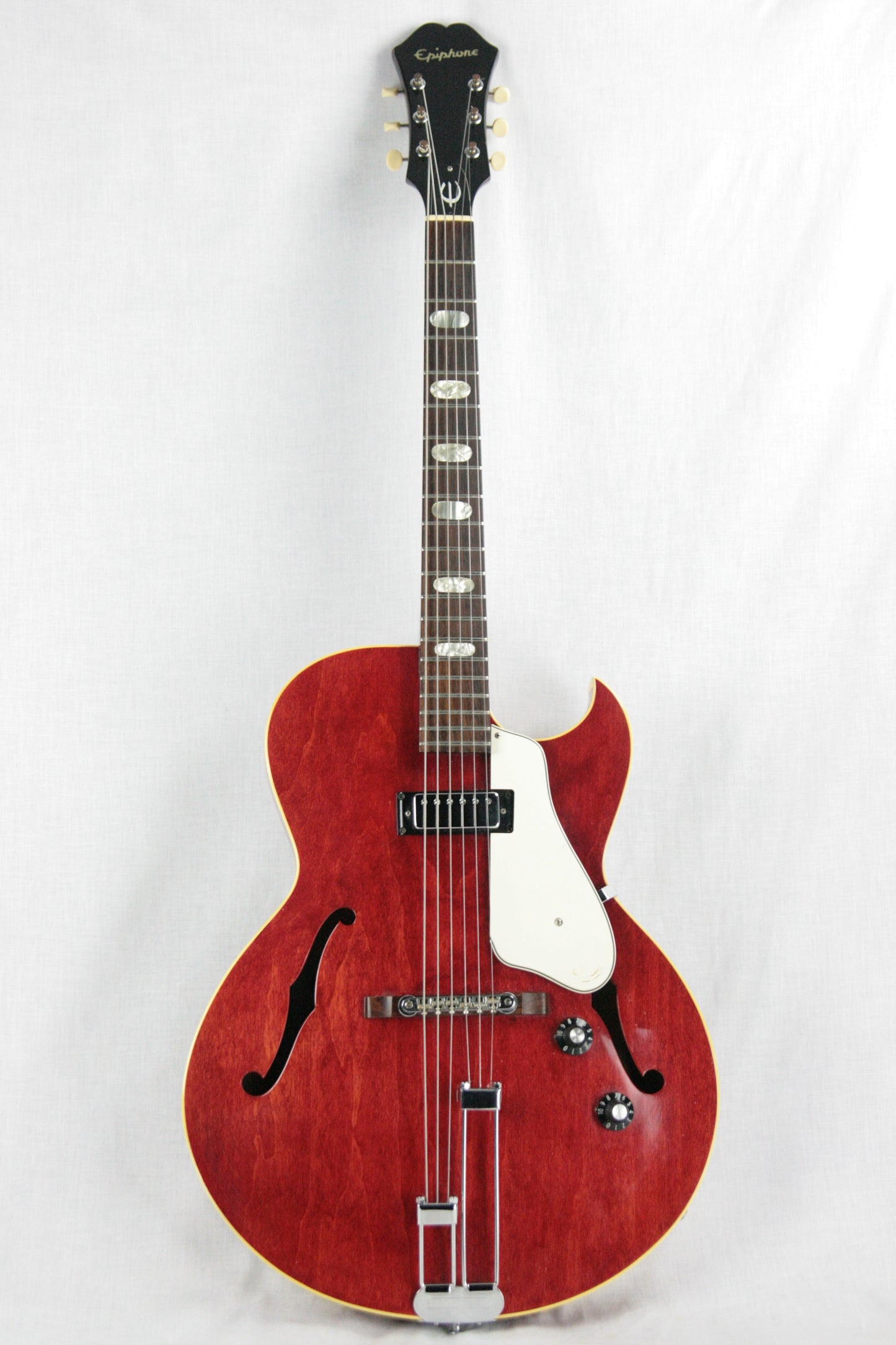 1968 Epiphone Sorrento CHERRY w/ White Guard! Mini-Humbucker Gibson-Made! E452TC es-125