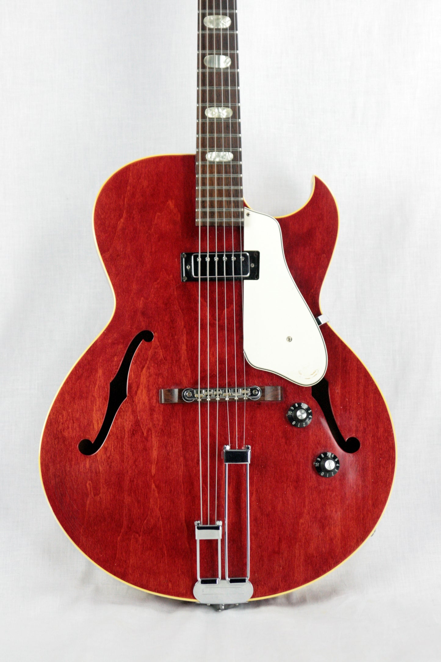 1968 Epiphone Sorrento CHERRY w/ White Guard! Mini-Humbucker Gibson-Made! E452TC es-125