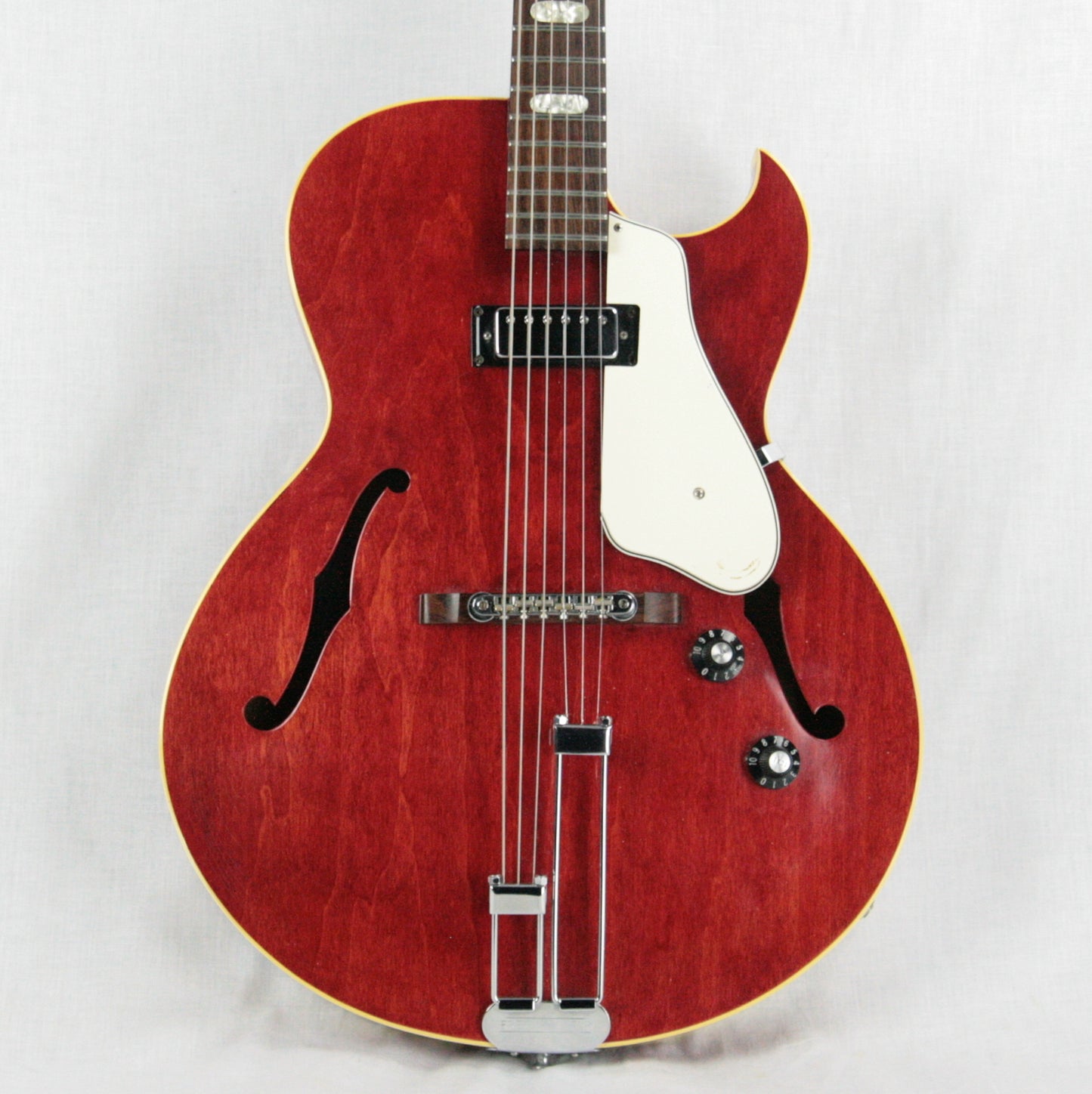 1968 Epiphone Sorrento CHERRY w/ White Guard! Mini-Humbucker Gibson-Made! E452TC es-125