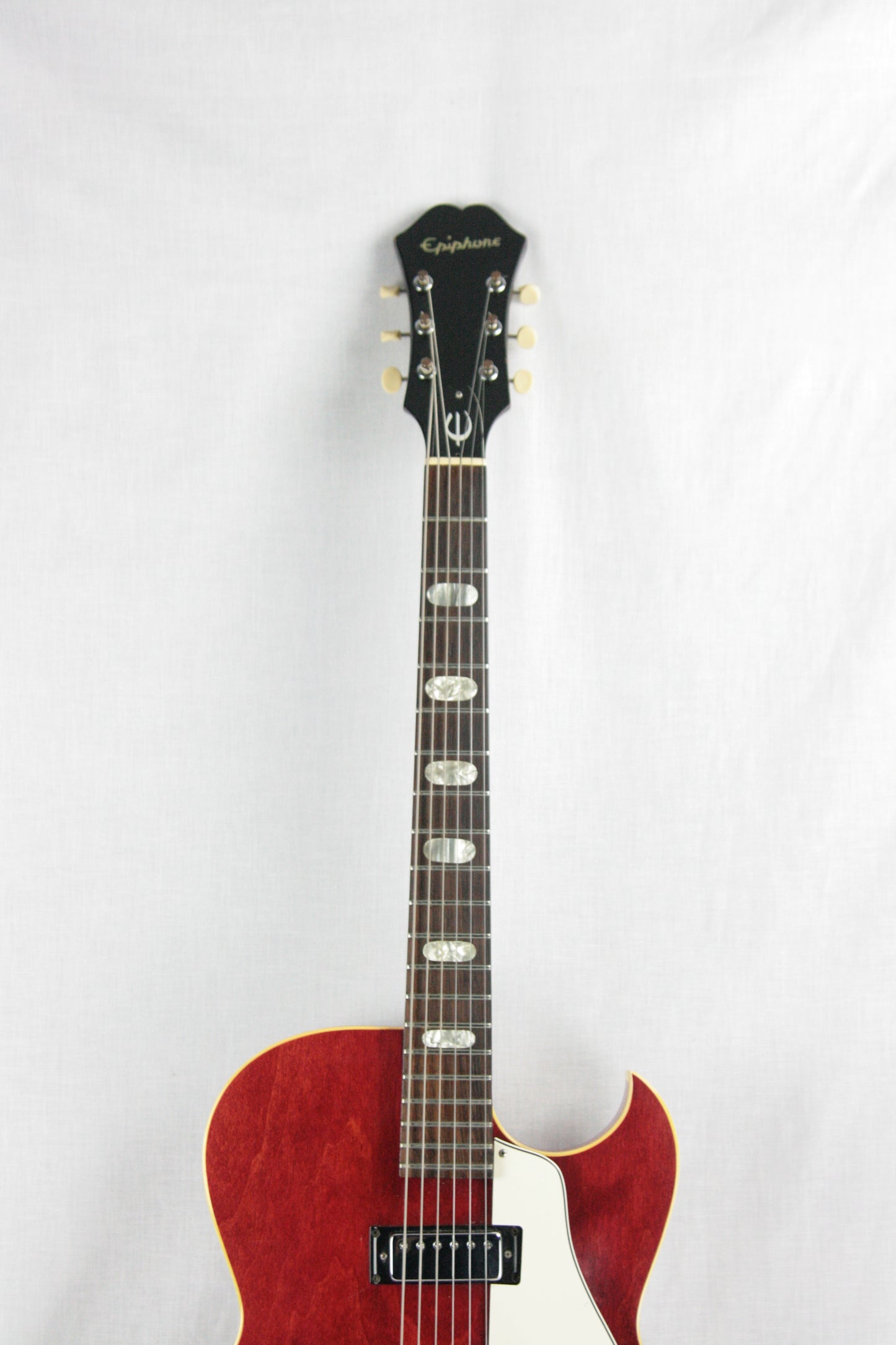 1968 Epiphone Sorrento CHERRY w/ White Guard! Mini-Humbucker Gibson-Made! E452TC es-125