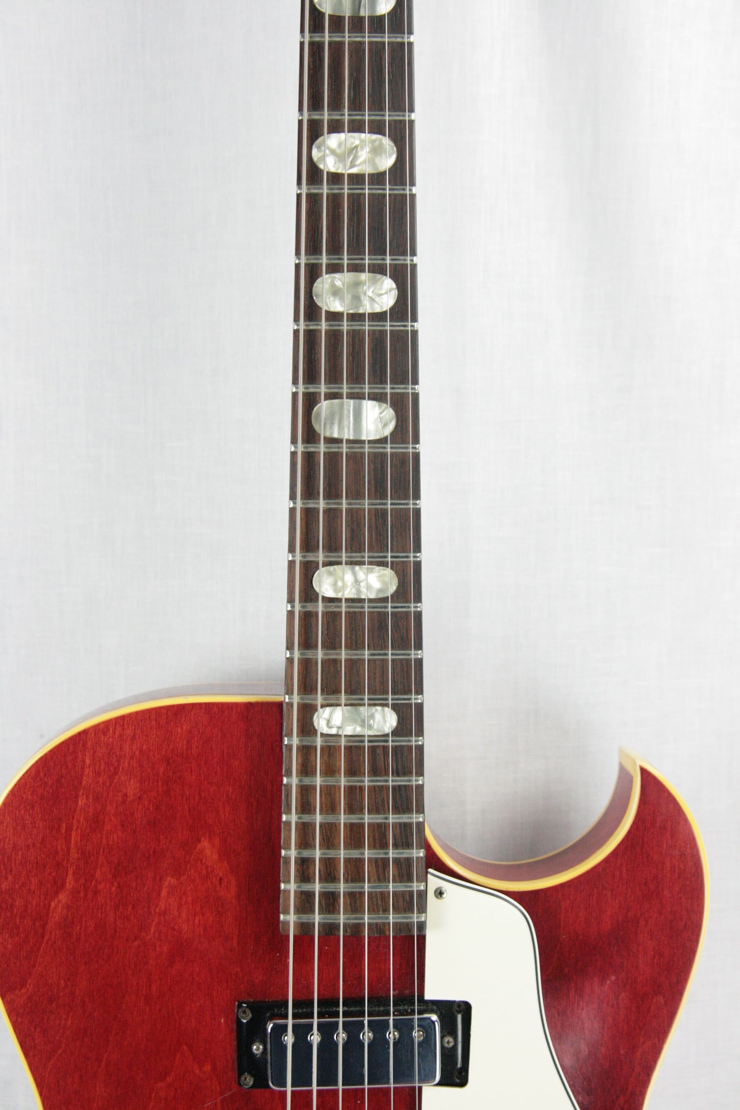 1968 Epiphone Sorrento CHERRY w/ White Guard! Mini-Humbucker Gibson-Made! E452TC es-125