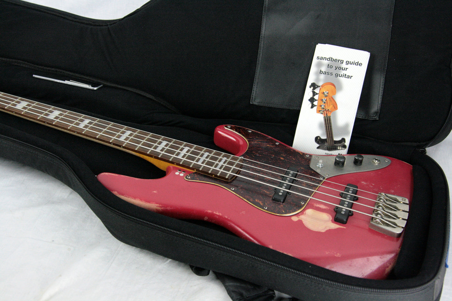 🔵 2012 Sandberg Marlowe DK Signature Model Jazz Bass! German-Made Aged Red!