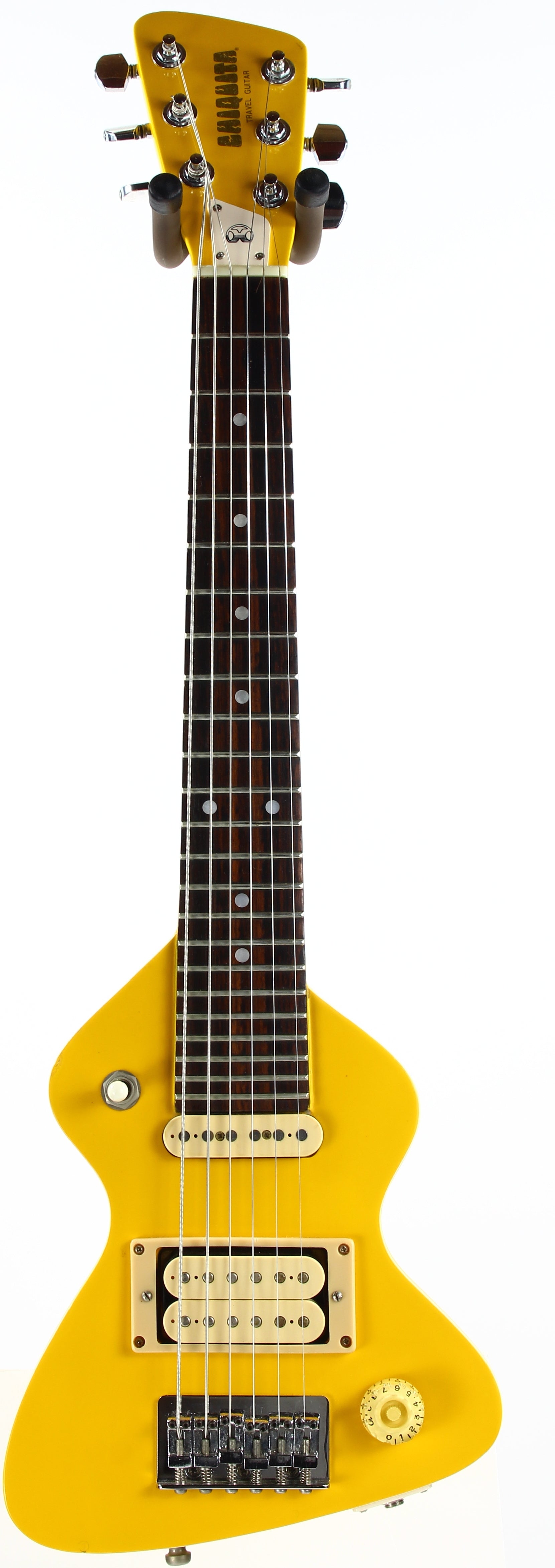 c. 1983 Hondo Dan Erlewine Chiquita Banana Yellow Travel Guitar w/ Amp –  Kansas City Vintage Guitars