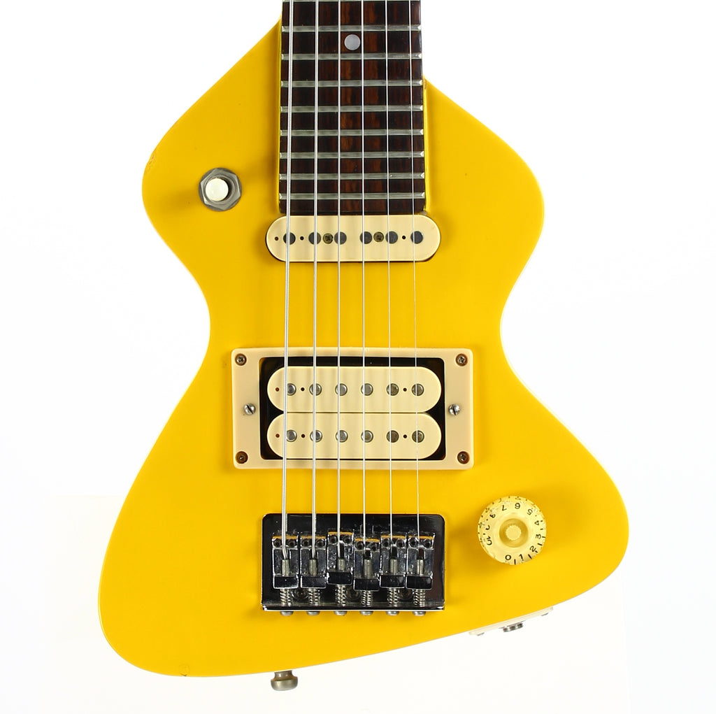 c. 1983 Hondo Dan Erlewine Chiquita Banana Yellow Travel Guitar w/ Amp
