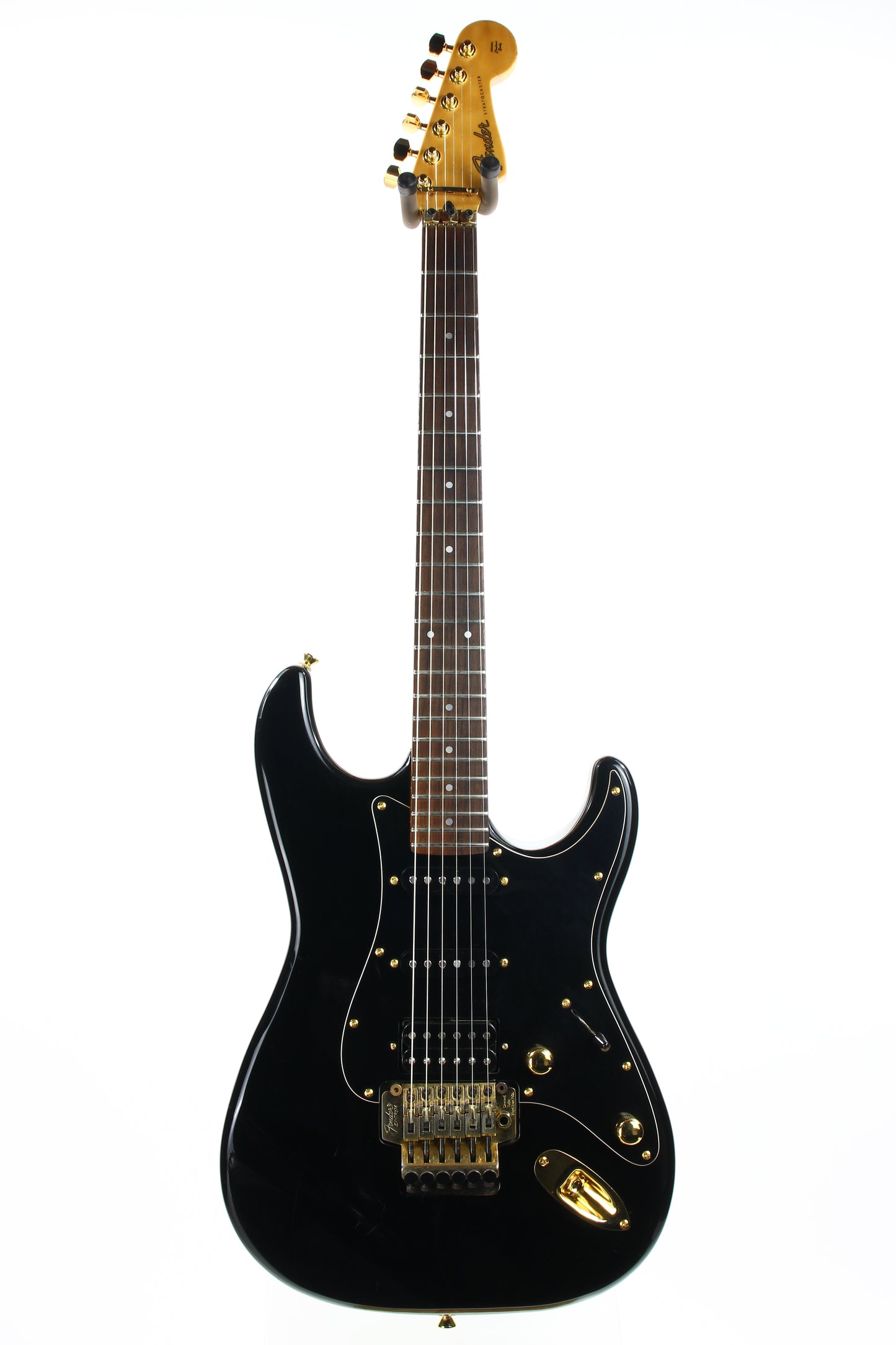 1989 Fender Japan Stratocaster STR-70 Super Strat MIJ Black w/ Gold Hardware -- Floyd Rose EX Trem, HSS, AMAZING PLAYER! ultra