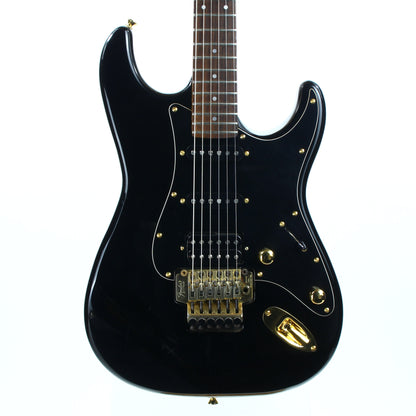 1989 Fender Japan Stratocaster STR-70 Super Strat MIJ Black w/ Gold Hardware -- Floyd Rose EX Trem, HSS, AMAZING PLAYER! ultra