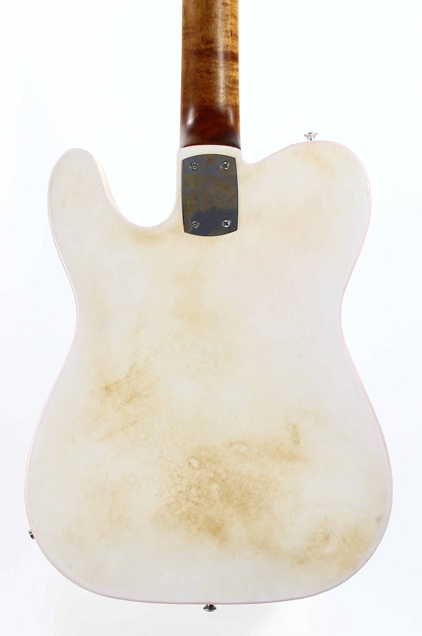 Mule Resophonics MULECASTER Tele Relic Steel Body Baritone Guitar -- Hipshot Palm Bender, Telecaster, White