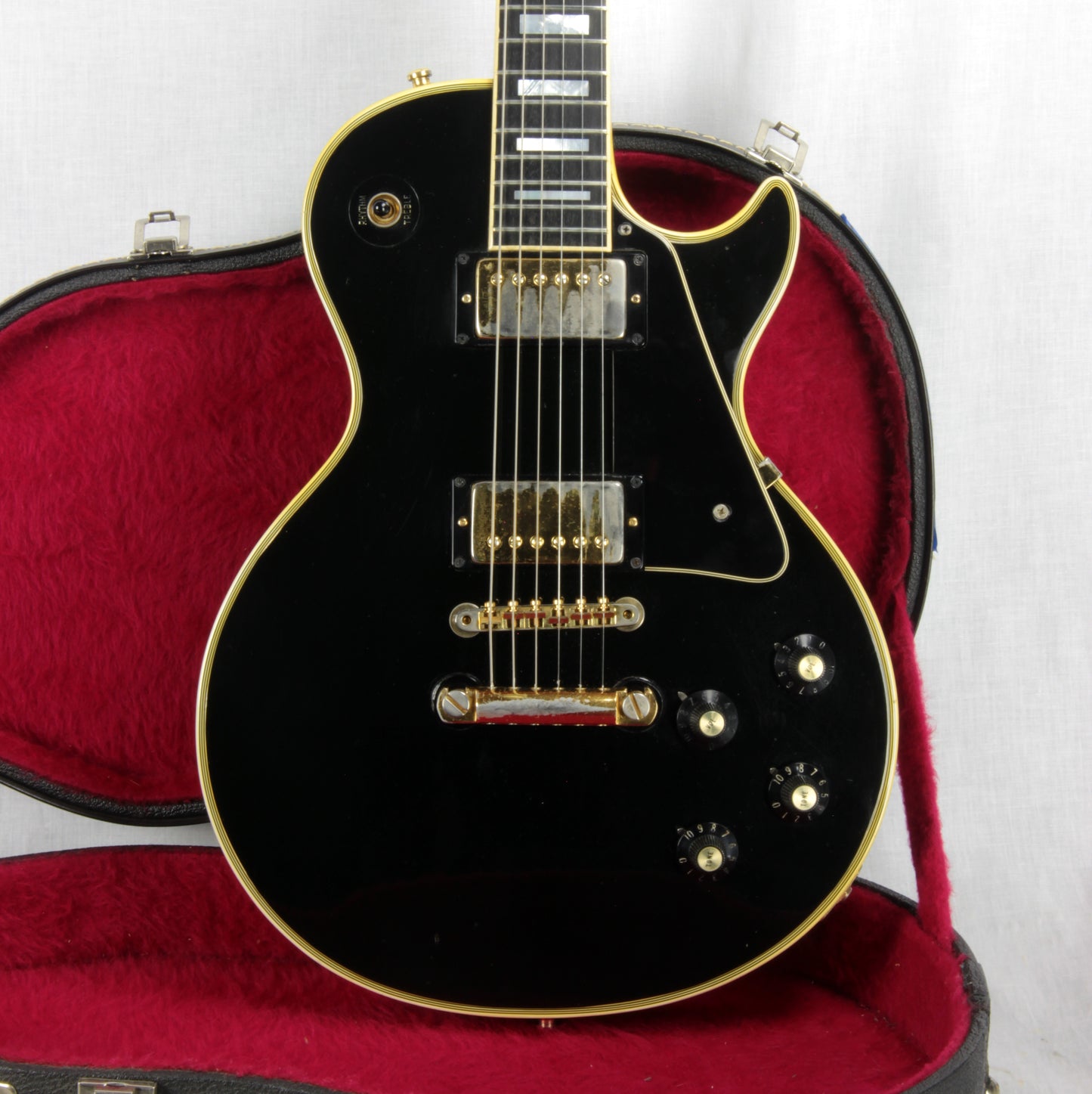 1973 Gibson Les Paul Custom BLACK BEAUTY w Original Case Patent Sticker Pickups 1970's