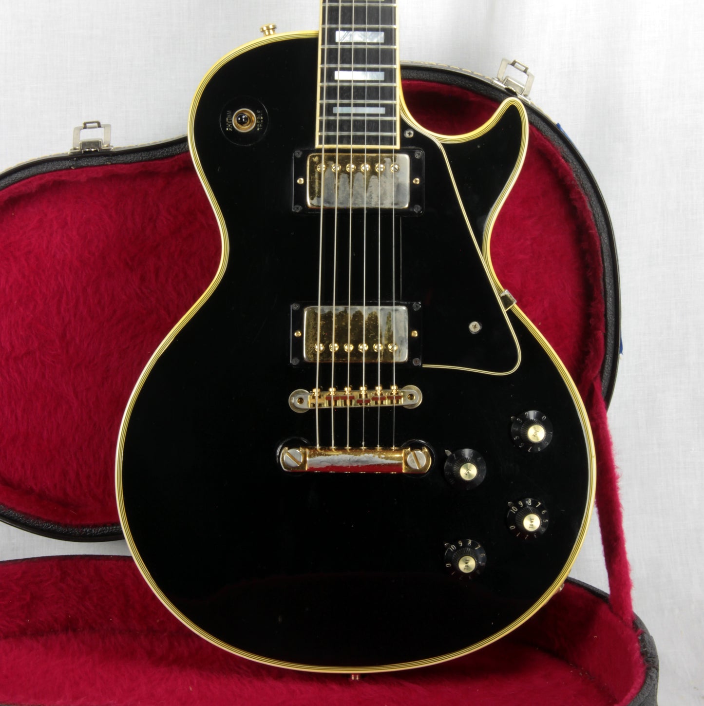 1973 Gibson Les Paul Custom BLACK BEAUTY w Original Case Patent Sticker Pickups 1970's