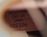 Modern Martin guitar neck block serial number with model name