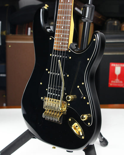 1989 Fender Japan Stratocaster STR-70 Super Strat MIJ Black w/ Gold Hardware -- Floyd Rose EX Trem, HSS, AMAZING PLAYER! ultra