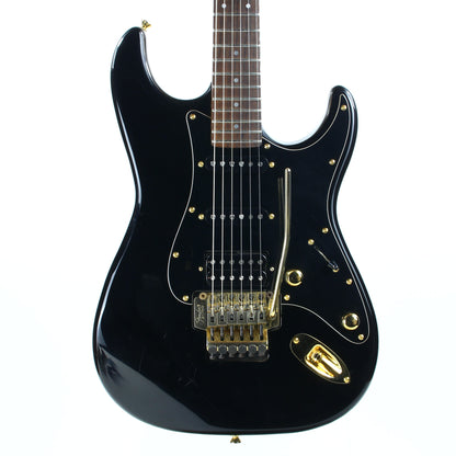 1989 Fender Japan Stratocaster STR-70 Super Strat MIJ Black w/ Gold Hardware -- Floyd Rose EX Trem, HSS, AMAZING PLAYER! ultra