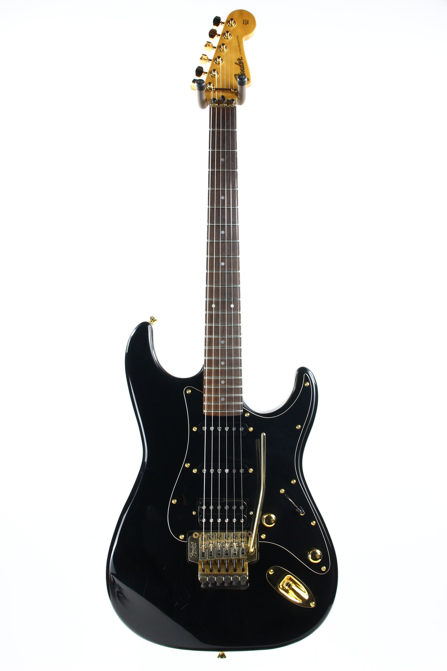 1989 Fender Japan Stratocaster STR-70 Super Strat MIJ Black w/ Gold Hardware -- Floyd Rose EX Trem, HSS, AMAZING PLAYER! ultra