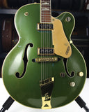 *SOLD*  1957 Gretsch 6196 Country Club CADILLAC GREEN - Dearmond Pickups, white falcon size hollowbody guitar