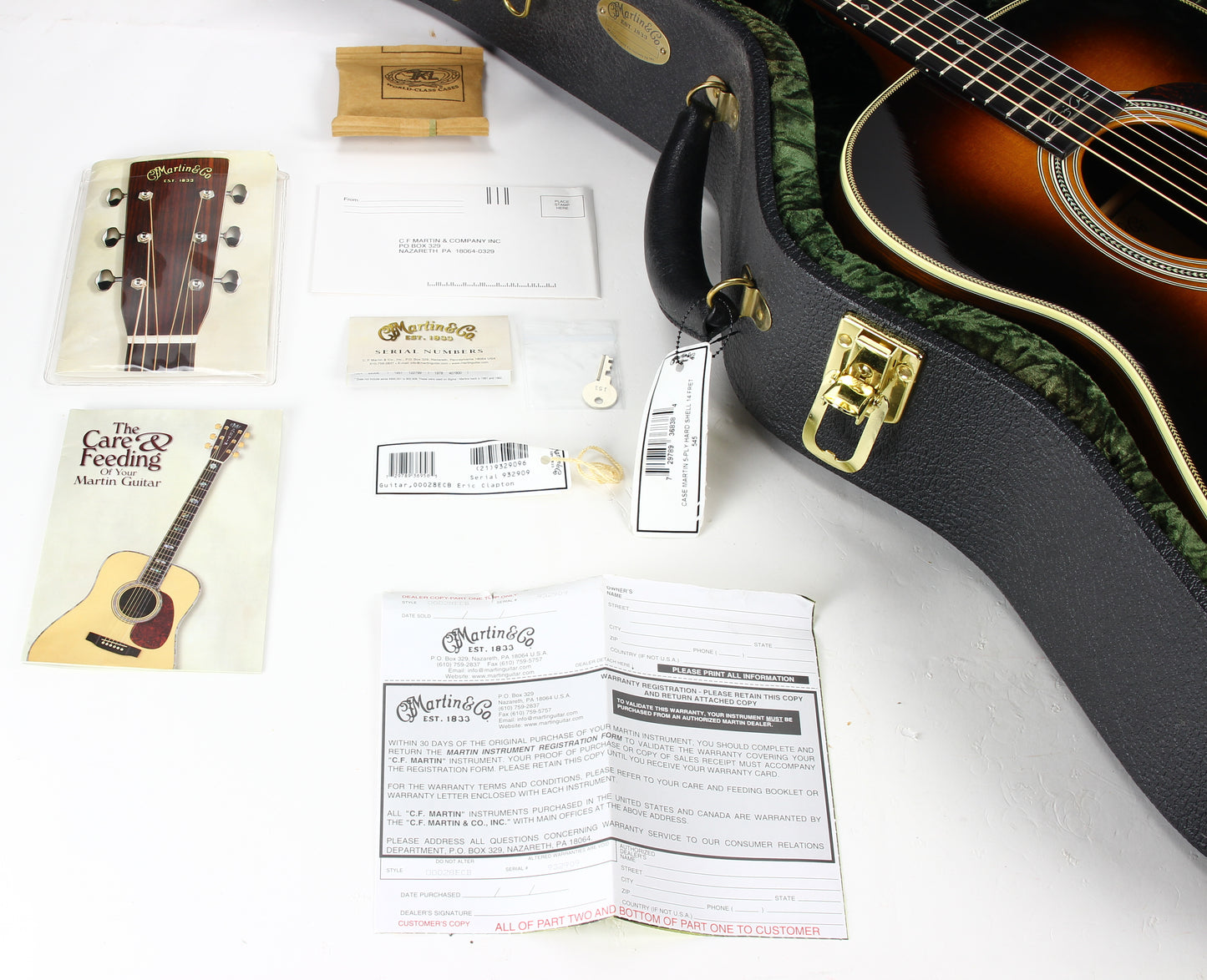 2003 Martin 000-28ECB Brazilian Rosewood Eric Clapton - Sunburst Limited Edition - Signed Label!