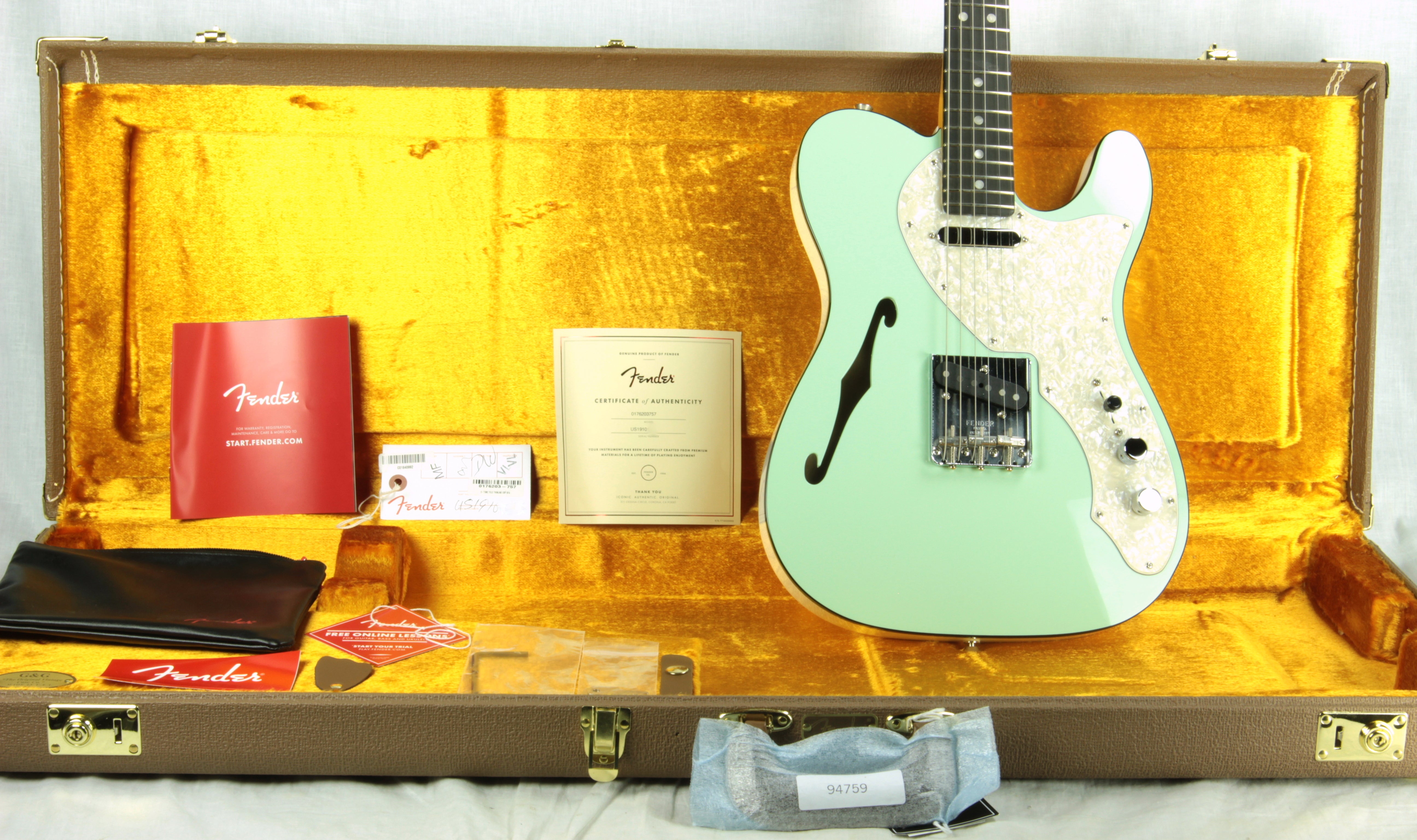 *SOLD*  2019 Fender LIMITED EDITION American Telecaster Thinline USA Two-Tone Tele Seafoam Green Custom Shop Nocaster Pups!