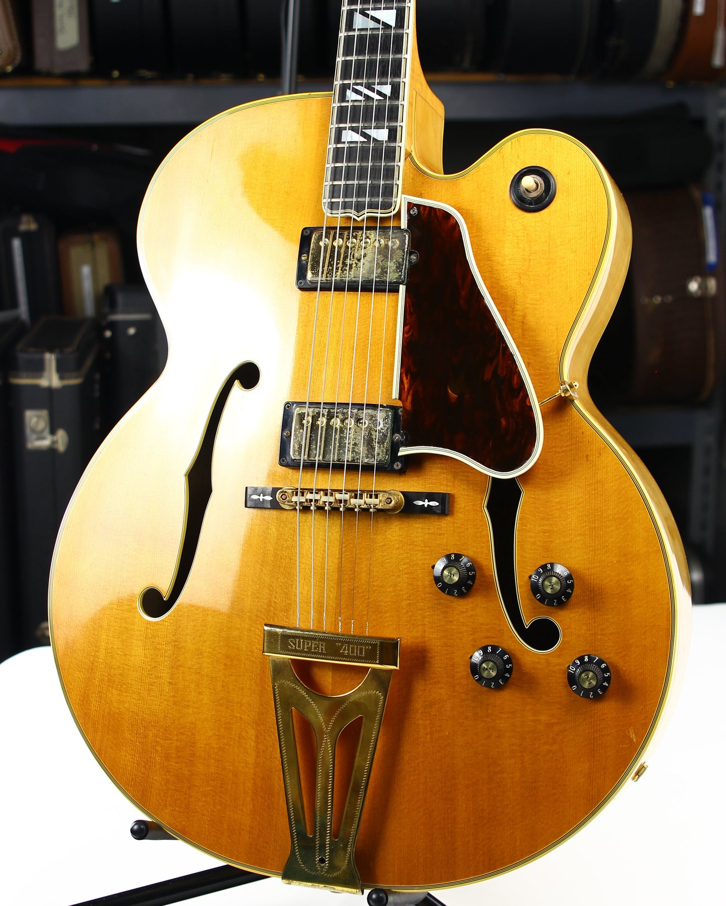 1969-1970 Gibson Super 400-CES Natural Archtop Electric Hollowbody --Orange Label, No Volute!