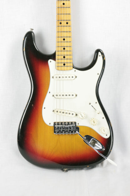 1973 Fender Stratocaster SUNBURST w/ Maple Neck Strat! Staggered Pole Pups 1970's