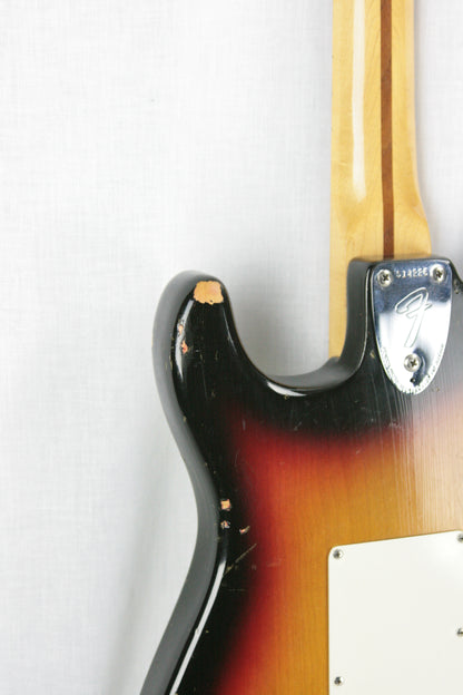 1973 Fender Stratocaster SUNBURST w/ Maple Neck Strat! Staggered Pole Pups 1970's