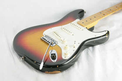 1973 Fender Stratocaster SUNBURST w/ Maple Neck Strat! Staggered Pole Pups 1970's