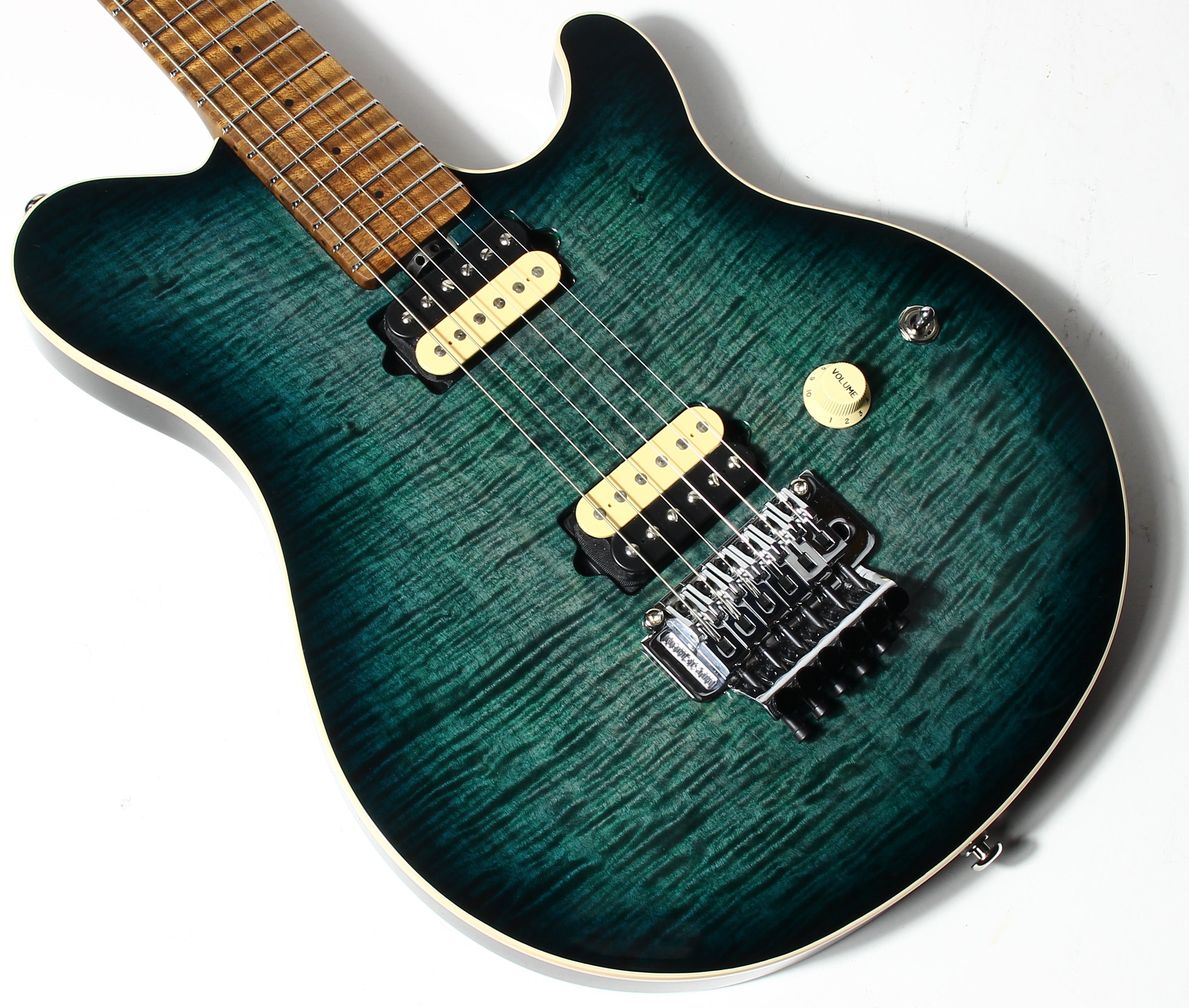 *SOLD*  2023 Ernie Ball Music Man AXIS Flametop -- Roasted Neck, Yucatan Blue, EVH Type!