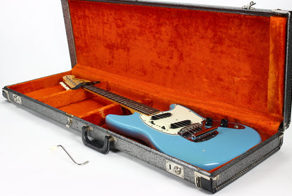 1965 Fender Mustang DAPHNE BLUE w/ Original Case - Kurt Cobain-type, L-Series, Small Headstock!