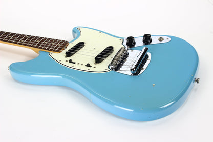 1965 Fender Mustang DAPHNE BLUE w/ Original Case - Kurt Cobain-type, L-Series, Small Headstock!