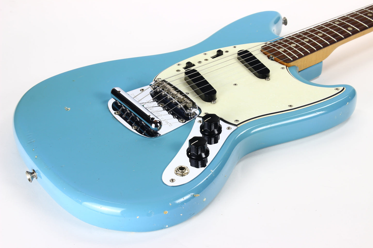 1965 Fender Mustang DAPHNE BLUE w/ Original Case - Kurt Cobain-type, L-Series, Small Headstock!