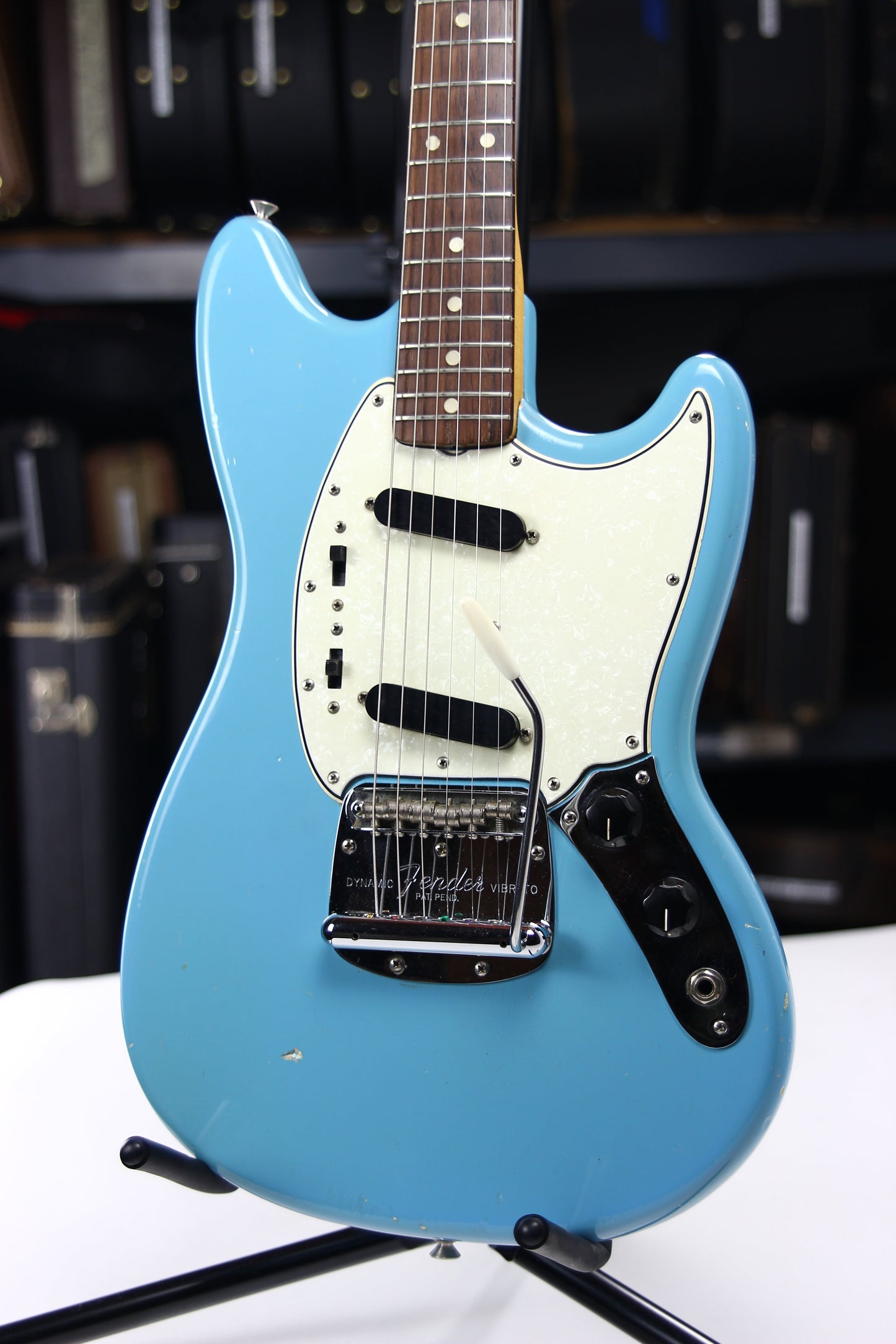 1965 Fender Mustang DAPHNE BLUE w/ Original Case - Kurt Cobain-type, L-Series, Small Headstock!