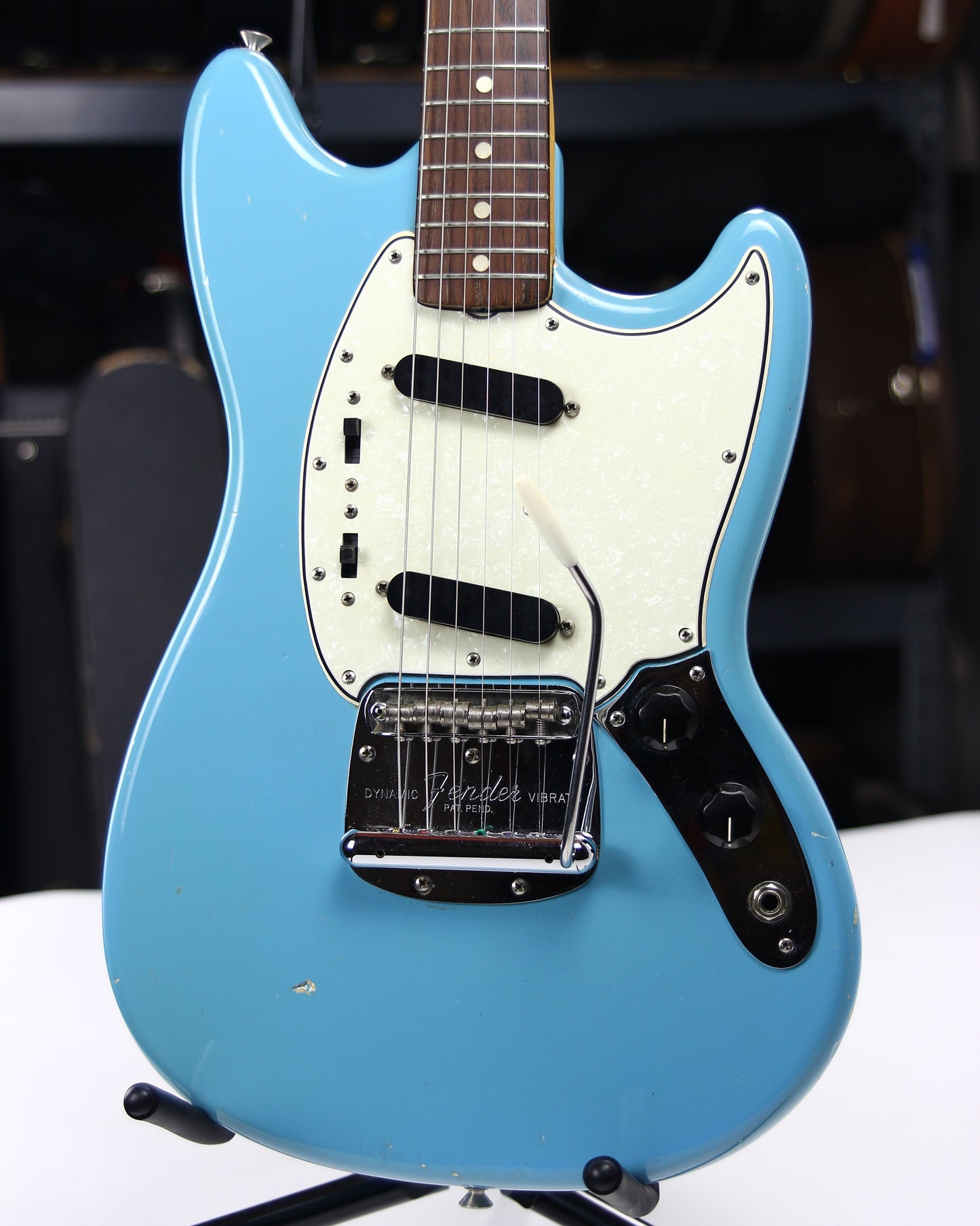 1965 Fender Mustang DAPHNE BLUE w/ Original Case - Kurt Cobain-type, L-Series, Small Headstock!