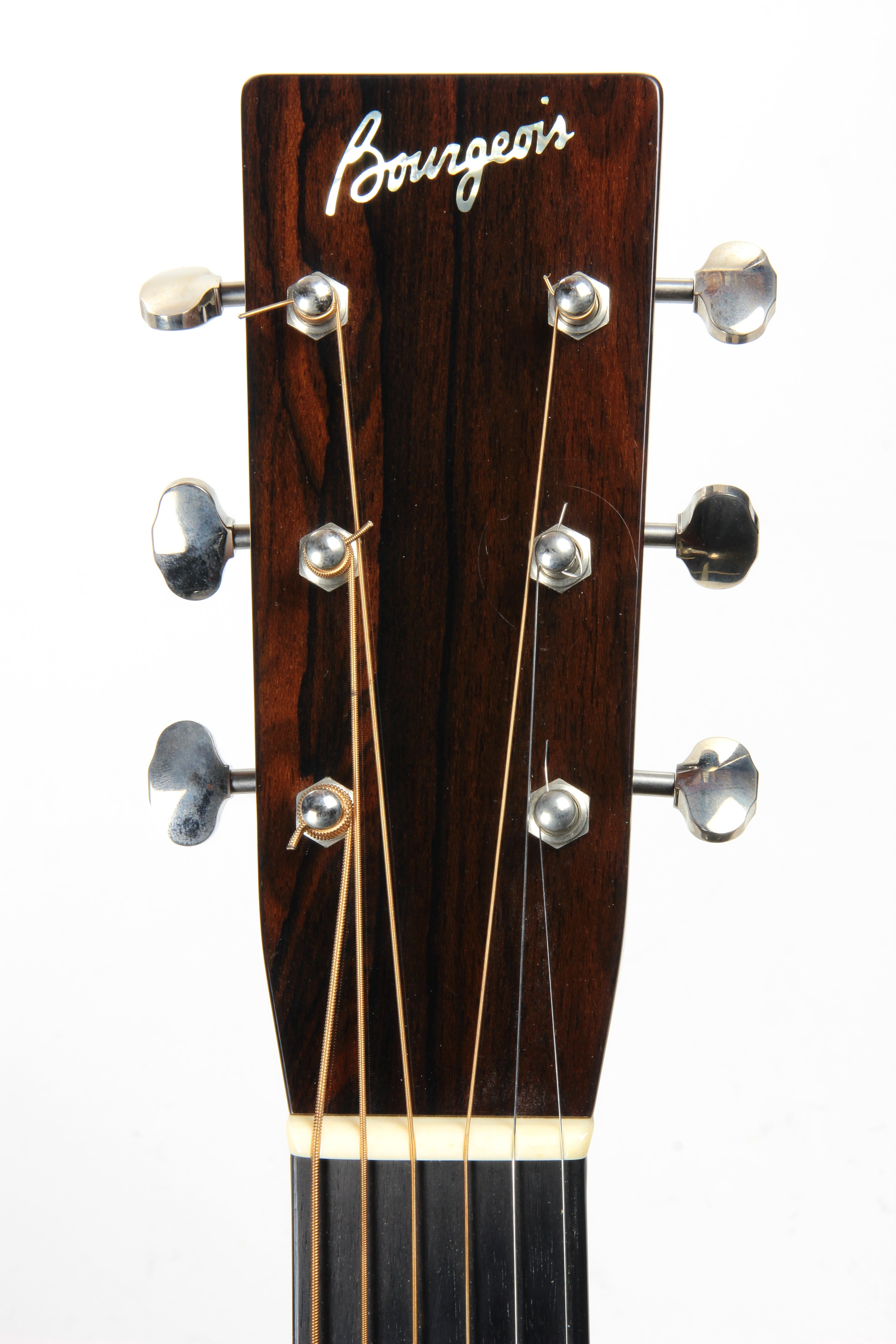Bourgeois headstock with brand logo