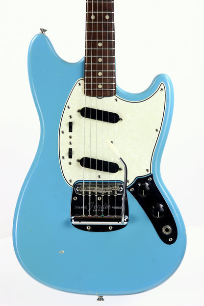 1965 Fender Mustang DAPHNE BLUE w/ Original Case - Kurt Cobain-type, L-Series, Small Headstock!