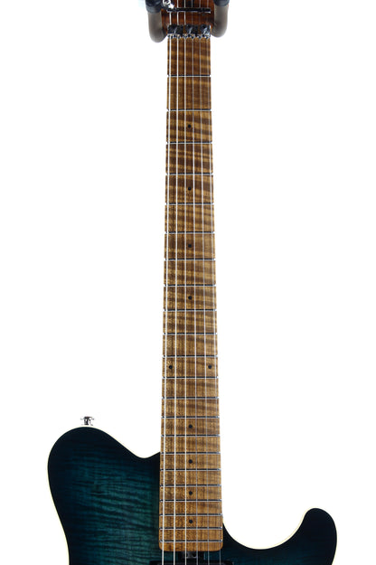 2023 Ernie Ball Music Man AXIS Flametop -- Roasted Neck, Yucatan Blue, EVH Type!