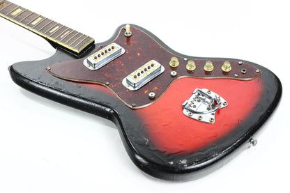 1960’s Harmony Silhouette Project Guitar - 2 Gold Foil Pickups, Sunburst, Original Case