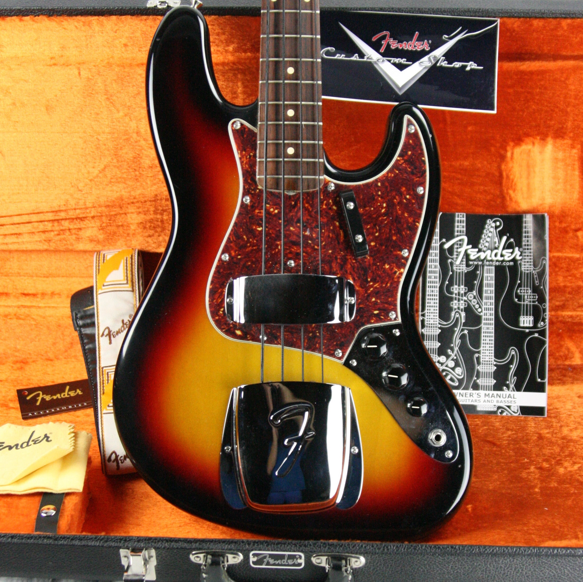 c. 2004 Fender Custom Shop 64 Reissue Jazz Bass! BRAZILIAN ROSEWOOD Board! 1964 Sunburst J p