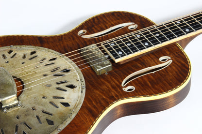 2021 Mule Resophonic MAVIS Electric Resonator - F-Hole, Flame Top & Neck, Volume/Tone Knobs!