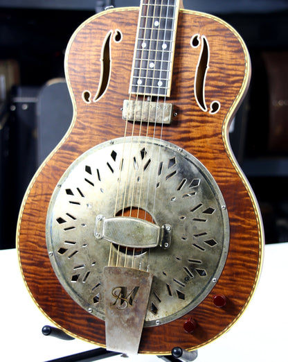 2021 Mule Resophonic MAVIS Electric Resonator - F-Hole, Flame Top & Neck, Volume/Tone Knobs!