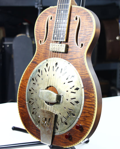 2021 Mule Resophonic MAVIS Electric Resonator - F-Hole, Flame Top & Neck, Volume/Tone Knobs!