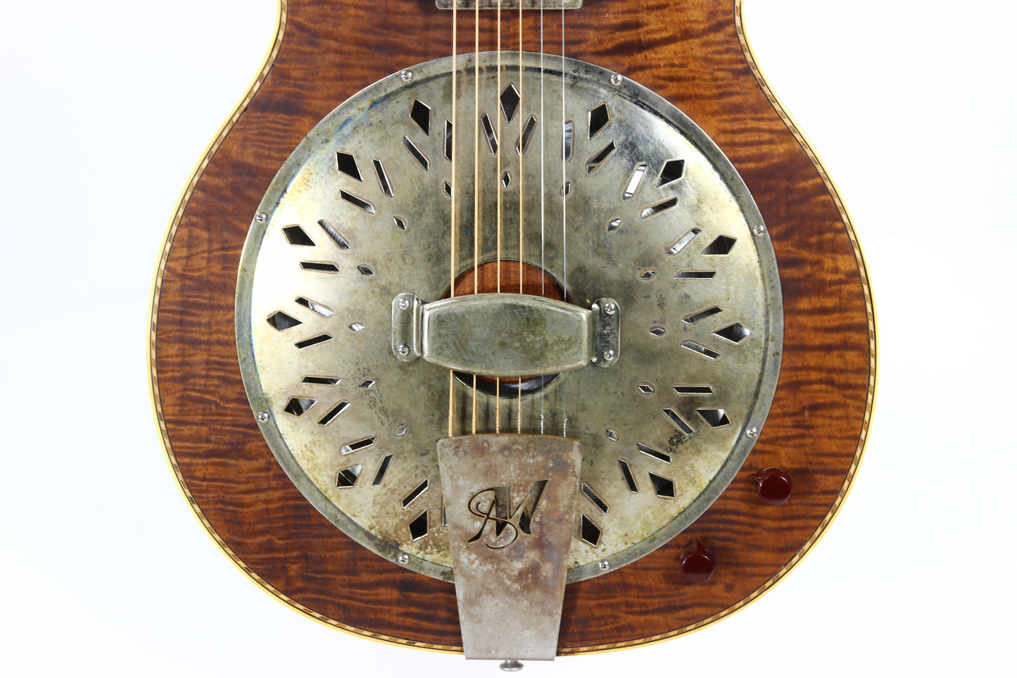 2021 Mule Resophonic MAVIS Electric Resonator - F-Hole, Flame Top & Neck, Volume/Tone Knobs!