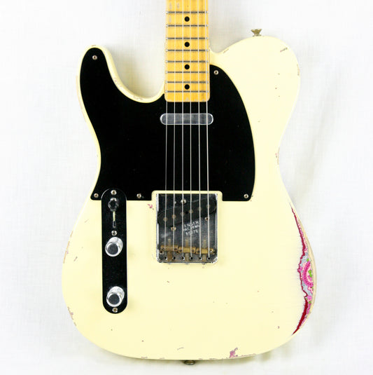 2014 Fender Custom Shop MASTERBUILT Dale Wilson 1951 Nocaster LEFT-HANDED Telecaster Heavy Relic Blonde Pink Paisley