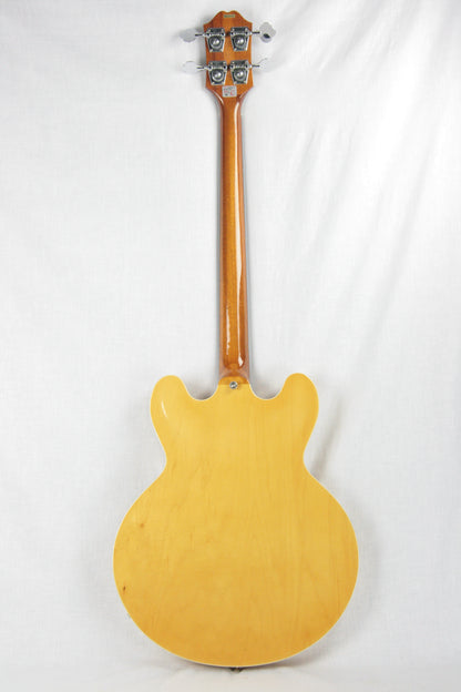 1998 Epiphone Rivoli Natural Semi Hollowbody Bass Guitar! Peerless Korea Factory EB-2