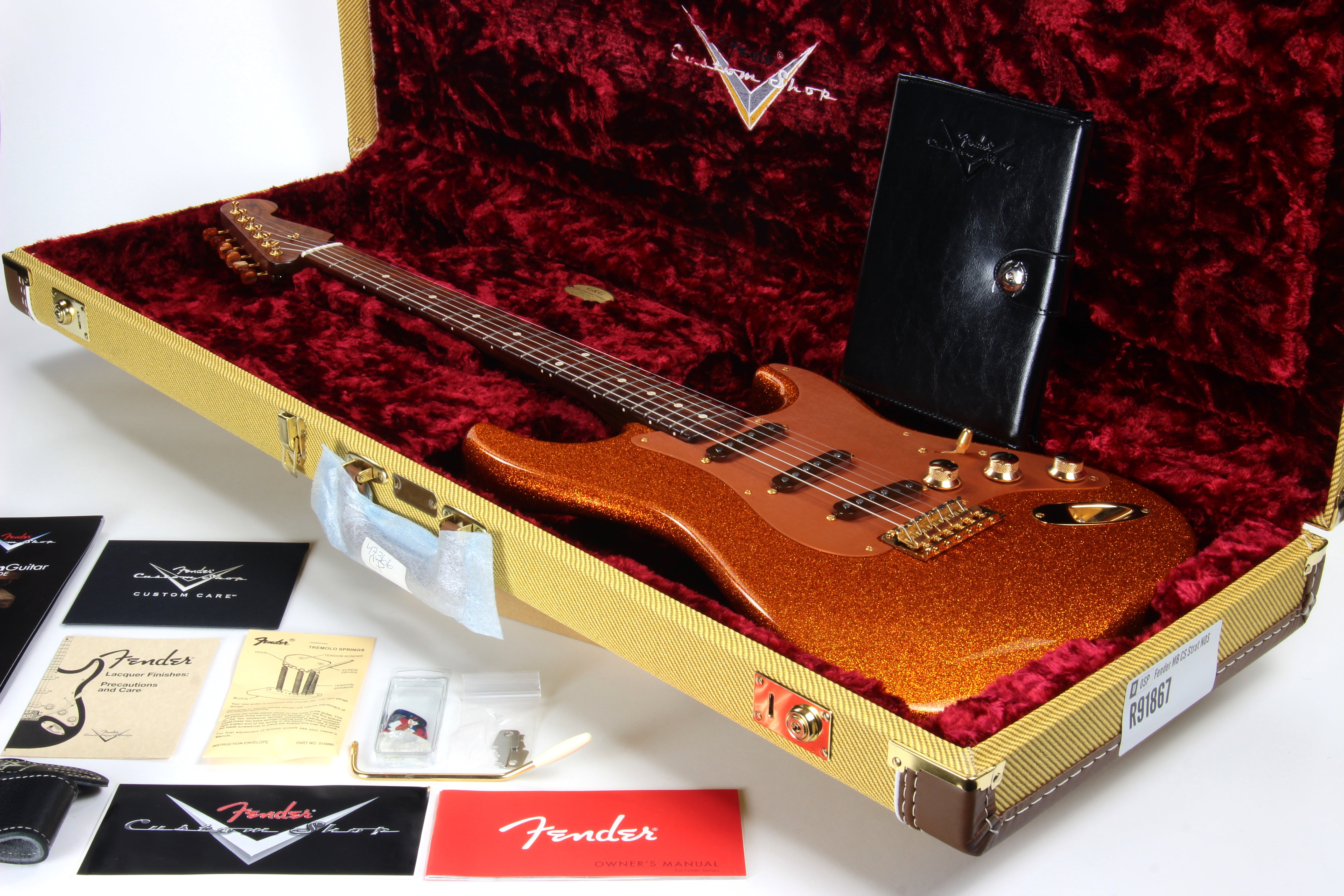 *SOLD*  Fender Custom Shop Paul Waller Masterbuilt '56 Stratocaster Orange Sparkle - Solid CITES Rosewood Neck!