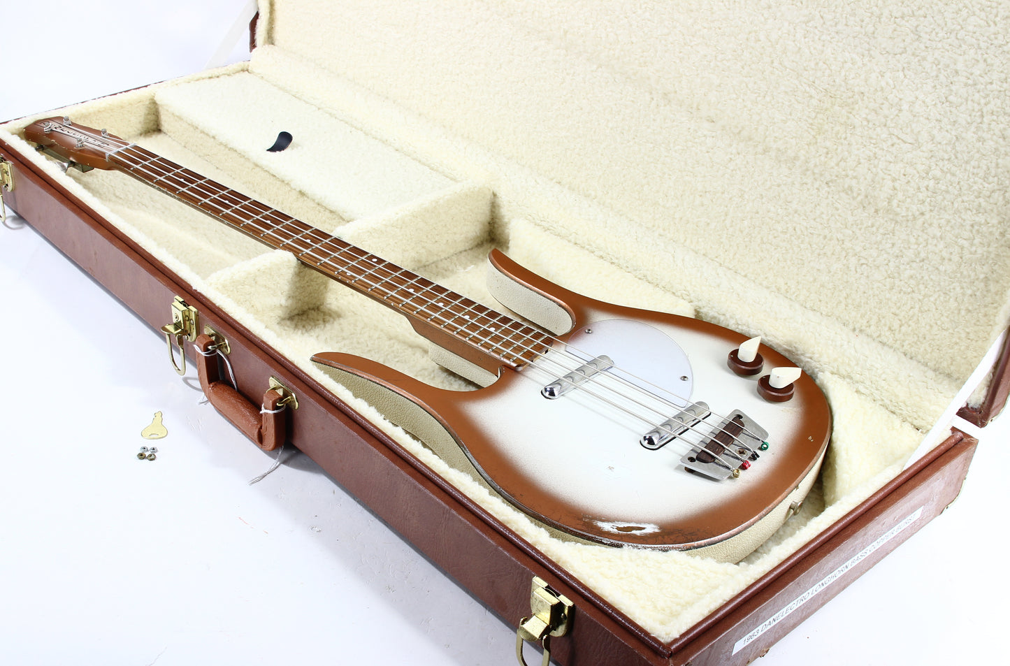 1963 Danelectro Longhorn Vintage Electric Bass Copper Burst - 2 Lipstick Pickups, Rare