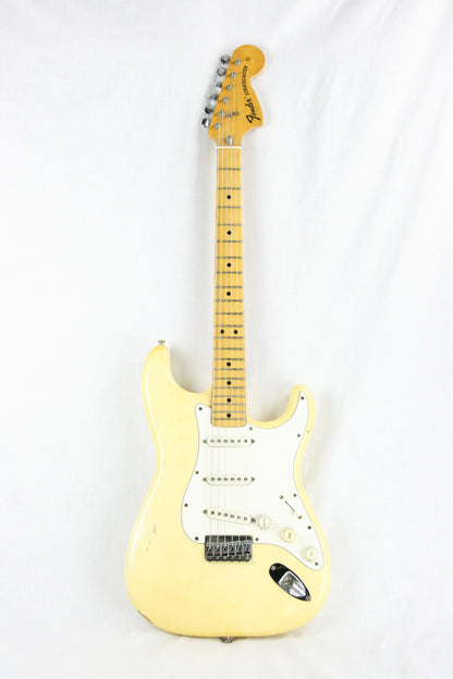 1974 Fender Stratocaster Olympic White! 1970's Strat w/ Staggered Pole Pickups! Maple Neck! Hardtail