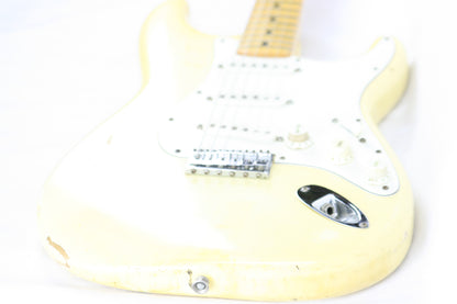 1974 Fender Stratocaster Olympic White! 1970's Strat w/ Staggered Pole Pickups! Maple Neck! Hardtail