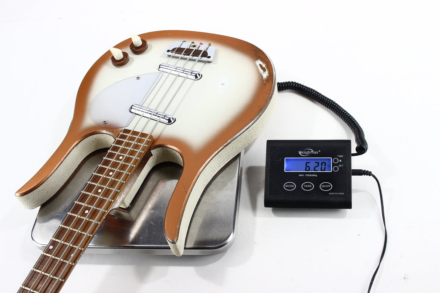 1963 Danelectro Longhorn Vintage Electric Bass Copper Burst - 2 Lipstick Pickups, Rare